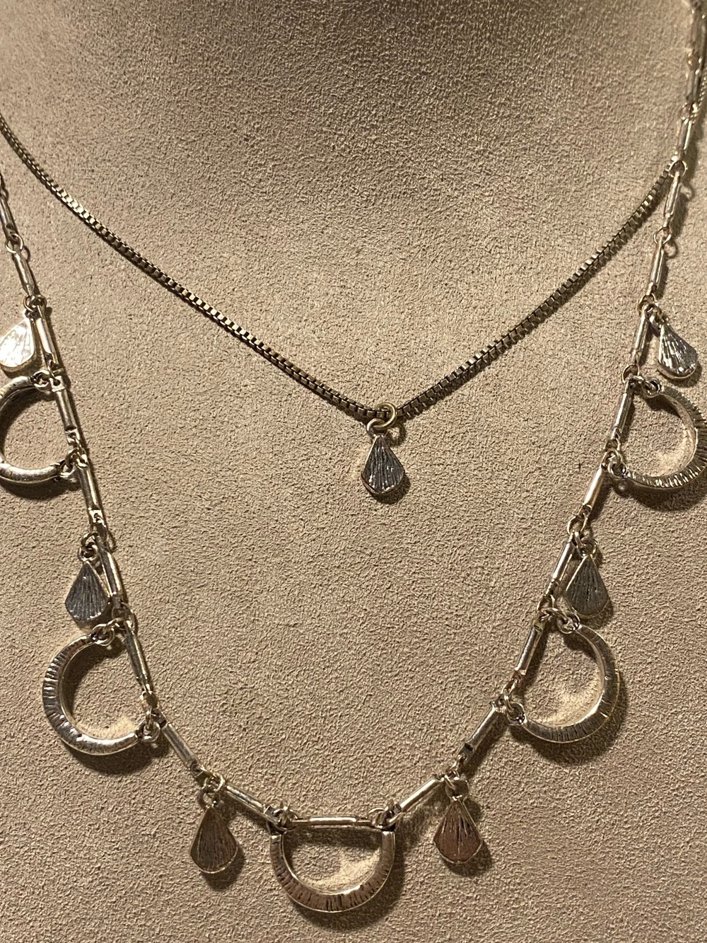 Delicate Silver Chain Necklace with Tiny Disc Charm